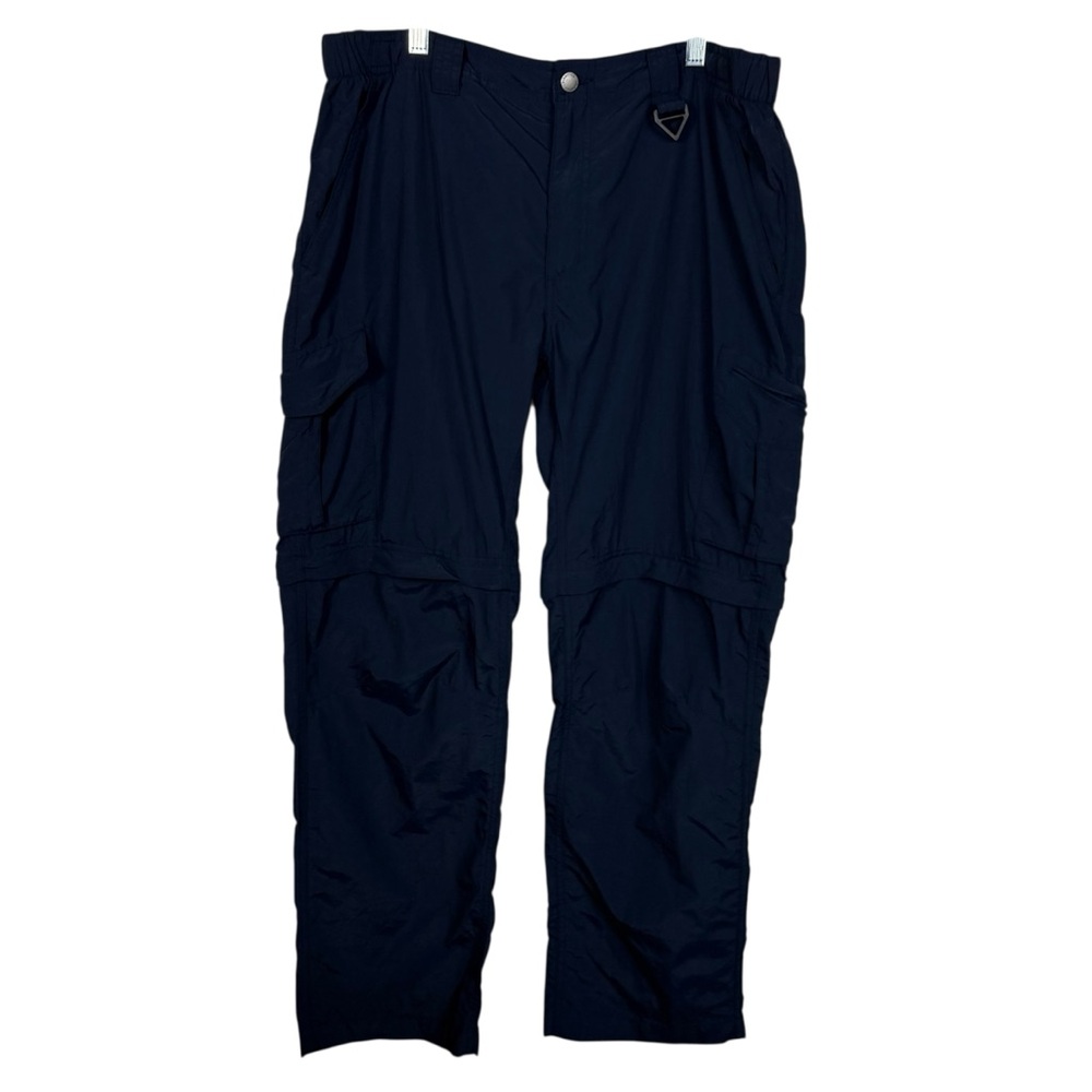 Columbia Mens Navy Dark Blue Zip Off Convertible Fishing Gear Straight Leg Pants